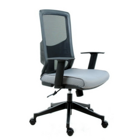 Sedia da ufficio professionale LAVITA in nero e grigio con schienale in rete e braccioli di hjh OFFICE