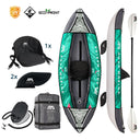 Kayak gonfiabile LAXO-285 in petrol con set di accessori composto da pagaia e borsa di Aqua Marina