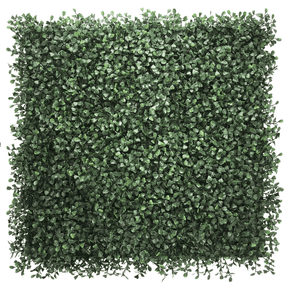 Pannello vegetale verde LEAFLUXE 1 con piccole foglie dense in forma quadrata di hjh LIVING