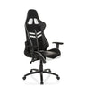 Sedia da gaming LEAGUE PRO in bianco e nero con poggiatesta e braccioli integrati di hjh OFFICE
