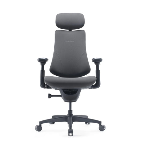 High-end Sedia da ufficio LiberNovo Omni Gen in grigio scuro con poggiatesta e braccioli di Libernovo