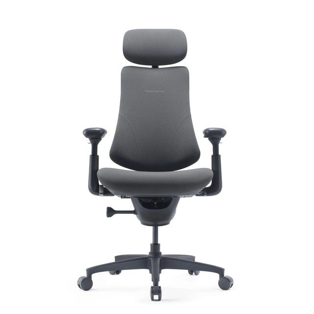 High-end Sedia da ufficio LiberNovo Omni Gen in grigio scuro con poggiatesta e braccioli di Libernovo
