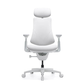 High-end Sedia da ufficio LiberNovo Omni Gen in colore bianco con poggiatesta e braccioli regolabili di Libernovo