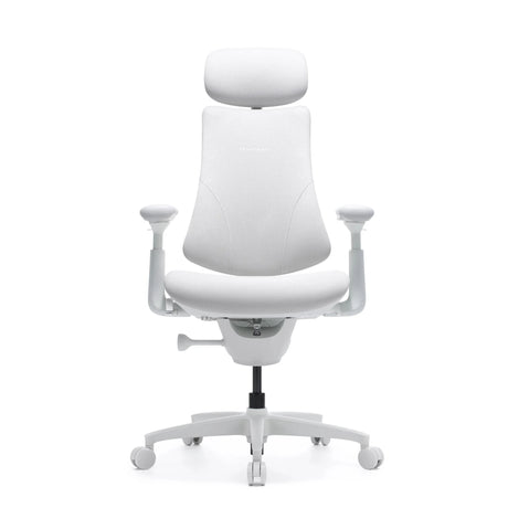 High-end Sedia da ufficio LiberNovo Omni Gen in colore bianco con poggiatesta e braccioli regolabili di Libernovo