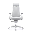 High-end Sedia da ufficio LiberNovo Omni Pro in bianco con poggiatesta e braccioli di Libernovo