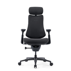 High-end Sedia da ufficio LiberNovo Omni Pro in grigio scuro con poggiatesta e braccioli regolabili di Libernovo