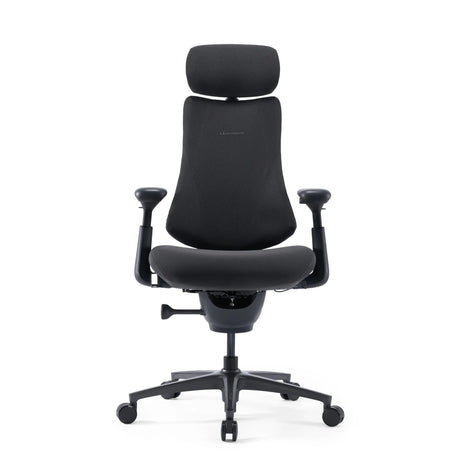 High-end Sedia da ufficio LiberNovo Omni Pro in grigio scuro con poggiatesta e braccioli regolabili di Libernovo