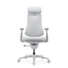 High-end Sedia da ufficio LiberNovo Omni Pro in bianco con poggiatesta e braccioli di Libernovo