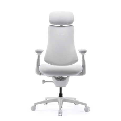 High-end Sedia da ufficio LiberNovo Omni Pro in bianco con poggiatesta e braccioli di Libernovo