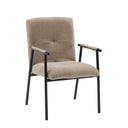 Poltrona Lifea Flex con rivestimento in tessuto marrone e struttura in metallo nero di hjh LIVING