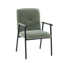 Poltrona Lifea Flex con rivestimento in tessuto verde e braccioli neri di hjh LIVING