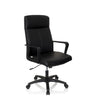 Poltrona professionale LISSO nera con rivestimento in ecopelle e braccioli di hjh OFFICE