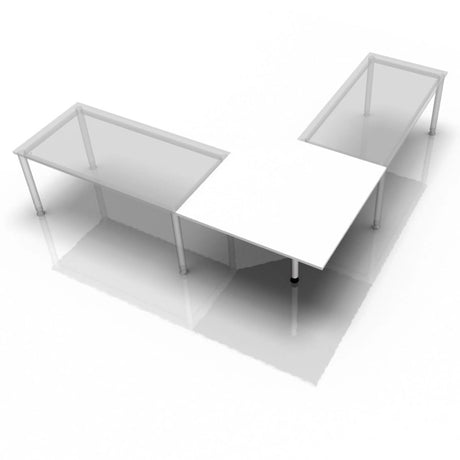 Piano trapezoidale bianco LT12 W con struttura minimalista di hjh OFFICE PRO