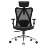 Sedia da ufficio professionale M18-M148 in nero con schienale in rete e base cromata di Sihoo