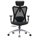 Sedia da ufficio professionale M18-M148 in nero con schienale in rete e base cromata di Sihoo