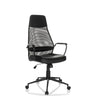 Poltrona Home Office MARCOZ nera con schienale in rete e braccioli di MyBuero