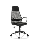 Poltrona Home Office MARCOZ nera con schienale in rete e braccioli di MyBuero