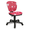 Sedia girevole per bambini MAXX KID in rosa con fantasia a cuori bianchi e rossi su base nera di Topstar