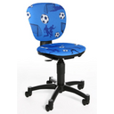 Sedia girevole per bambini MAXX KID blu con motivo a calcio e base a stella nera con ruote di Topstar