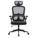Sedia da ufficio professionale MC102C-M101 in nero con schienale in rete e poggiatesta di Sihoo