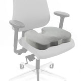 Cuscino da seduta MEDISIT VIII grigio dalla forma ergonomica su una sedia da ufficio di hjh OFFICE