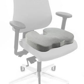 Cuscino da seduta MEDISIT VIII grigio dalla forma ergonomica su una sedia da ufficio di hjh OFFICE