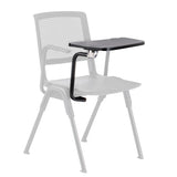 Cartelletta con clip MEET WA nera con robusti supporti metallici su una sedia di hjh OFFICE