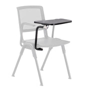 Cartelletta con clip MEET WA nera con robusti supporti metallici su una sedia di hjh OFFICE