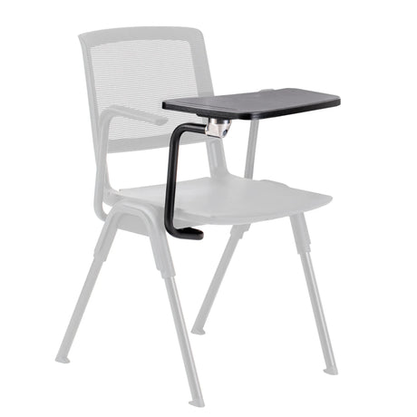 Cartelletta con clip MEET WA nera con robusti supporti metallici su una sedia di hjh OFFICE