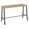 Tavolo alto MEETING POINT MPA 17 con piano effetto rovere e struttura in acciaio grigio scuro di hjh OFFICE PRO