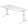 Scrivania regolabile in altezza MEGA 16 W in bianco con piano rettangolare di hjh OFFICE PRO