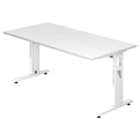 Scrivania regolabile in altezza MEGA 16 W in bianco con piano rettangolare di hjh OFFICE PRO