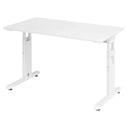 Scrivania regolabile in altezza MEGA 612 W di colore bianco con piano rettangolare di hjh OFFICE PRO