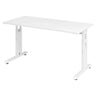 Scrivania regolabile in altezza MEGA 614 W di colore bianco con piano rettangolare di hjh OFFICE PRO