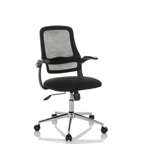Sedia Home Office MIKO B ECO nera con schienale in rete e base lucida di hjh OFFICE