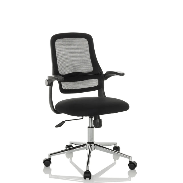Sedia Home Office MIKO B ECO nera con schienale in rete e base lucida di hjh OFFICE