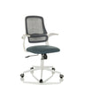 Sedia Home Office MIKO W ECO con schienale in rete grigia e struttura bianca di hjh OFFICE