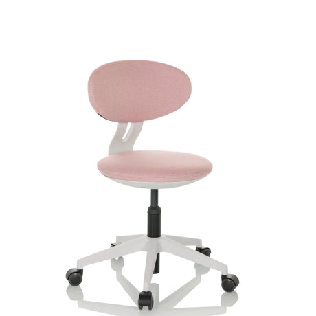 Sedia girevole per bambini MINIMOVO rosa con base bianca e rotelle di hjh OFFICE