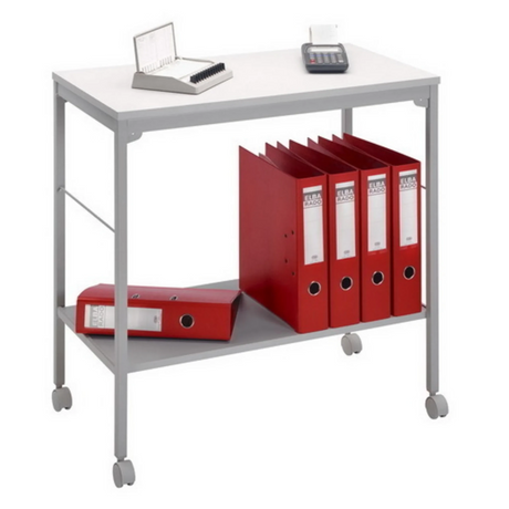 Tavolo multiuso grigio MOBIL 1679 con un ripiano e quattro ruote di hjh OFFICE PRO