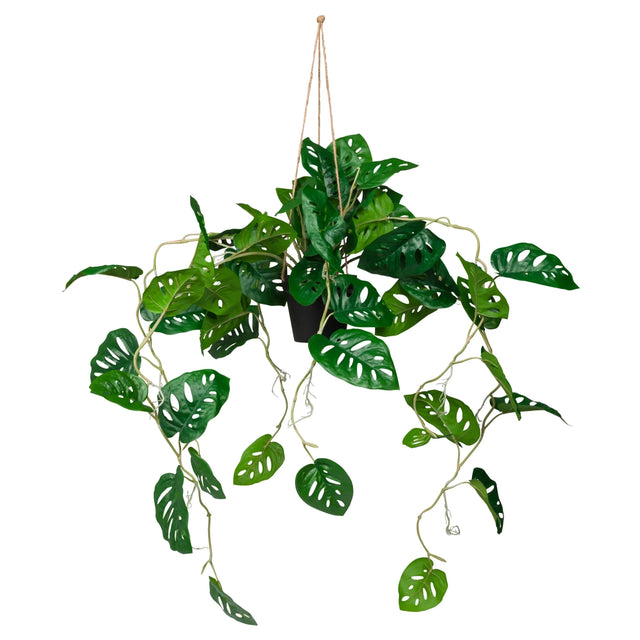 Piante artificiali verdi MONSTERA CLIMB come pianta pendente con foglie traforate di hjh OFFICE
