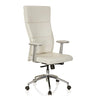 Poltrona di lusso MONZA 20 con rivestimento bianco crema e base cromata di hjh OFFICE