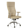 Poltrona di lusso MONZA 20 in colore beige con base a stella lucidata e braccioli di hjh OFFICE