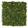 Pannello vegetale verde MORE GREEN I con fitte foglie di felce e piccoli fiori bianchi di hjh OFFICE