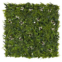 Pannello vegetale verde MORE GREEN I con fitte foglie di felce e piccoli fiori bianchi di hjh OFFICE
