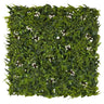 Pannello vegetale verde MORE GREEN I con fitte foglie di felce e piccoli fiori bianchi di hjh OFFICE
