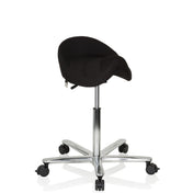 Sgabello a sella MOVE-TEC 3D PRO I nero con base a stella cromata e ruote di hjh OFFICE