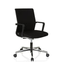Sedia da ufficio professionale MOVE-TEC 3D nera con braccioli e base a stella lucida di hjh OFFICE