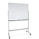 Lavagna bianca MULTIBOARD I con superficie di scrittura bianca e struttura argento su ruote di hjh OFFICE