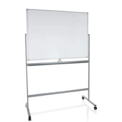 Lavagna bianca MULTIBOARD I con superficie di scrittura bianca e struttura argento su ruote di hjh OFFICE
