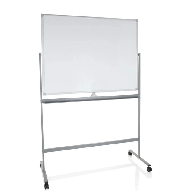 Lavagna bianca MULTIBOARD I con superficie di scrittura bianca e struttura argento su ruote di hjh OFFICE